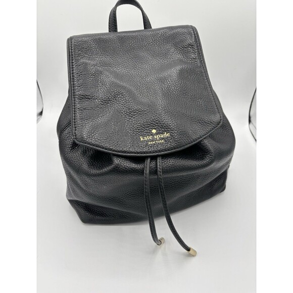 KATE SPADE Mulberry Street Small Breezy Black Pebbled Leather Backpack Purse main image 6